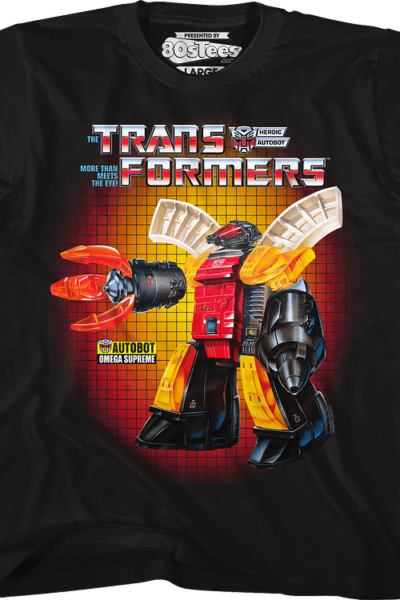 Youth Omega Supreme Box Art Transformers Shirt