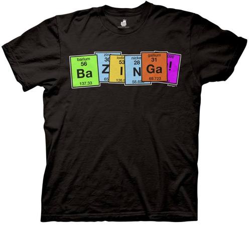 Bazinga Periodic Table Adult Black T-Shirt - TeeHunter.com