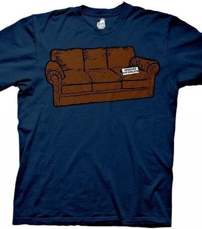 Couch Reserved For Sheldon Navy Adult T-shirt