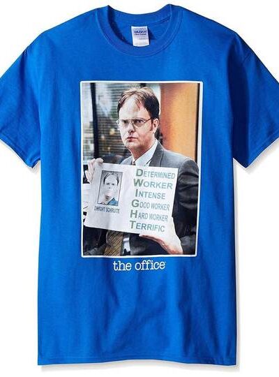 Dwight Schrute Acronym Portrait Royal Blue T-shirt