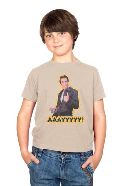 Happy Days AAAYYYYY! Fonzie Youth Sand T-shirt