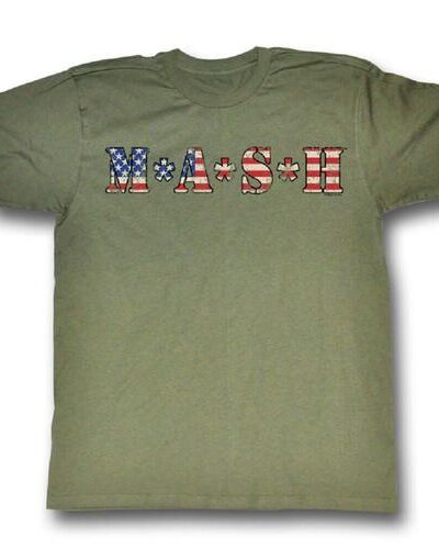 Mash American Flag Army Green T-shirt