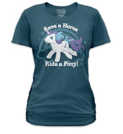 Save A Horse Ride A Pony Juniors Azure T-shirt