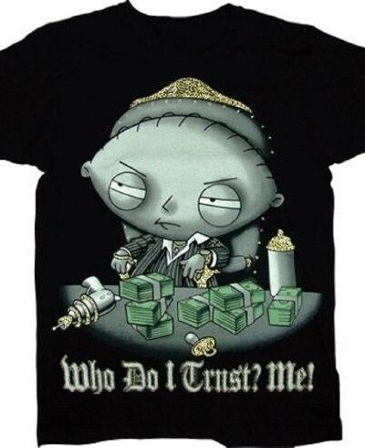 Stewie Who Do I Trust? Me! Scarface Sparkle T-Shirt