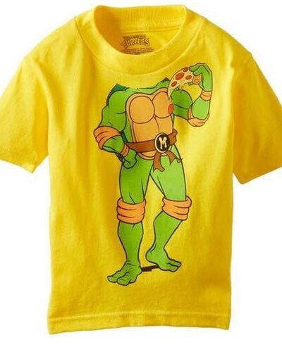 TMNT Michelangelo Headless Pizza Yellow T-Shirt