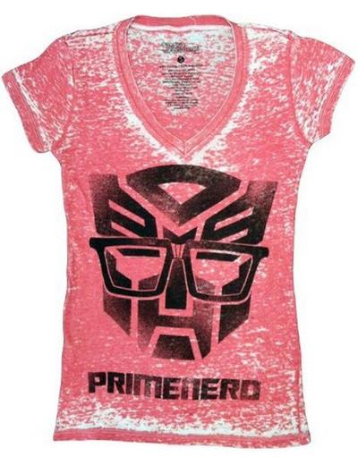 Transformers Primenerd Red V-Neck T-shirt