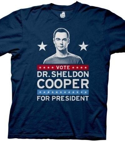 Vote Dr. Sheldon Cooper for President Navy Mens T-shirt