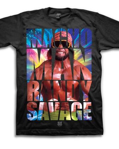 WWE Macho Man Randy Savage Image In Text T-Shirt