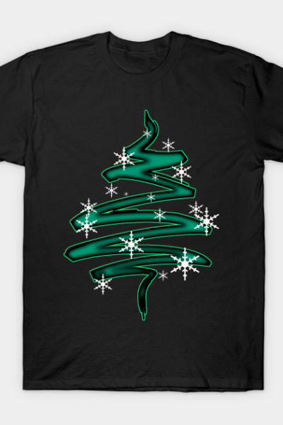 Christmas Tree Abstract with snowflakes