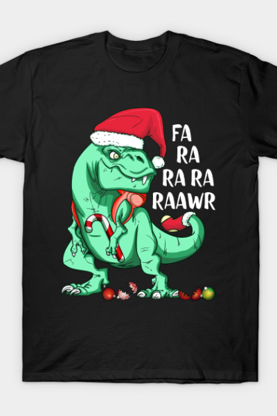 Funny Holiday T-Rex in Santa Hat FA RA RAWR Christmas Gift