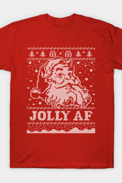 Santa JOLLY AF Ugly Christmas Sweater Funny Santa