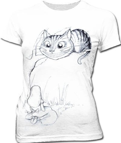 Chesire Cat White Juniors T-shirt