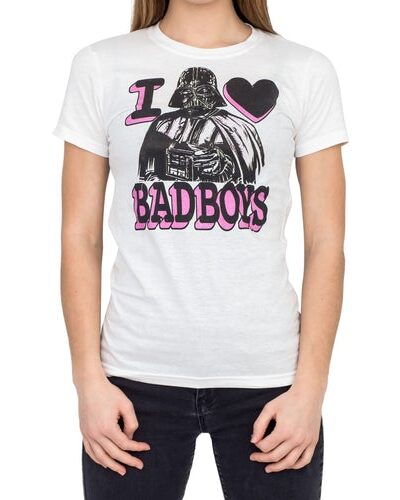 Darth Vader Pink and Black Print I Heart Bad Boys T-shirt