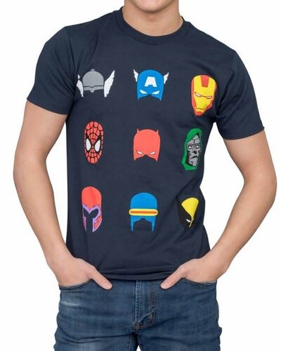 Marvel Comics Characters Simple Helmets T-Shirt