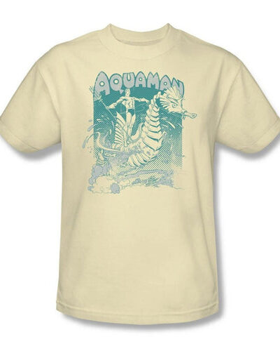 Aquaman Catch a Wave Vintage Cream T-shirt