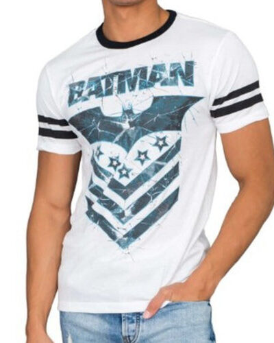 Batman The Dark Knight Arrow Logo White Mens T-Shirt