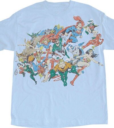 DC Comics Superheros Distressed T-shirt