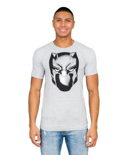 Marvel Comics Black Panther Headshot Heather Gray T-shirt