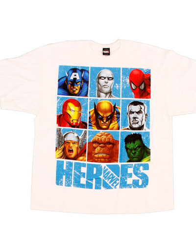 Marvel Heroes Grid White T-shirt