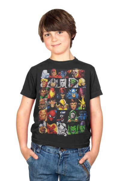 Marvel Superheroes Head Strong Black Youth T-shirt