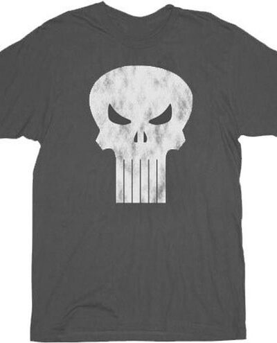 Punisher Charcoal Gray Distressed Logo T-shirt