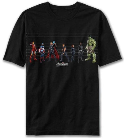 The Avengers Size Chart Monster T-Shirt