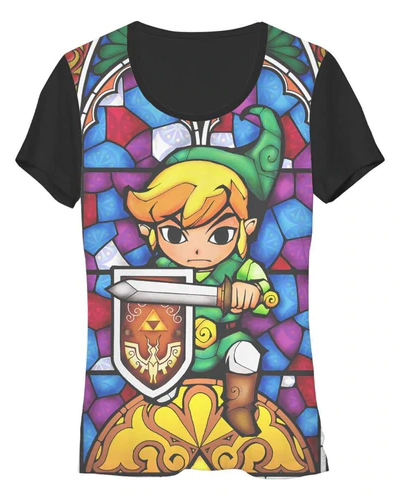Zelda Stained Glass Link Sublimation T-Shirt