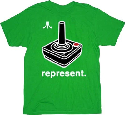 Atari Represent Green Adult T-shirt