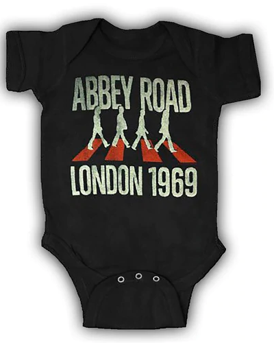Abbey Road London 1969 Black Infant Baby Romper