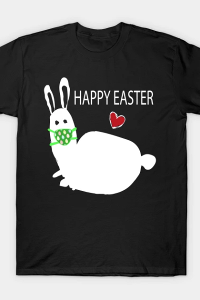 Happy Easter Funny White Rabbit Bunny T-Shirt