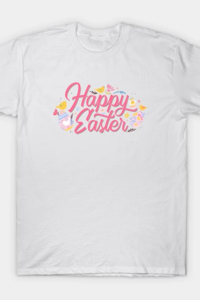 Happy Easter Springtime Lettering T-Shirt