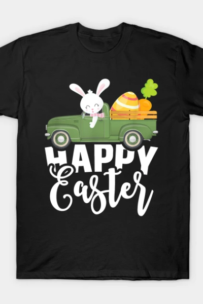 Happy Easter Vintage Truck Bunny T-Shirt