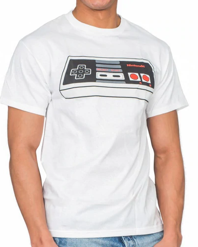 Nintendo Controller White Adult T-shirt