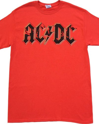 ACDC Rock Band Poses Inside Logo T-Shirt