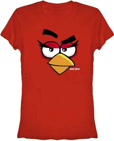 Angry Birds Girly Face Red Juniors T-shirt
