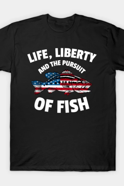 4th of July Fishing American Flag Pursuit of Fish T-Shirt