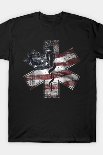 4th of July Paramedic T-Shirt EMS EMT USA American Flag Tee T-Shirt