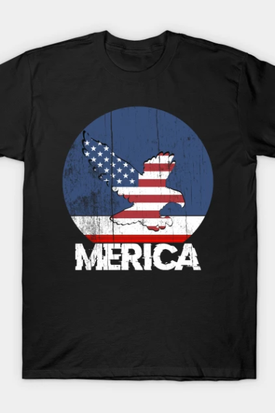 4th of July Merica USA eagle flag patriotic T-Shirt