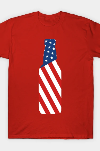 4th Of July Independence Day Beer Bottle USA Flag T-Shirt T-Shirt