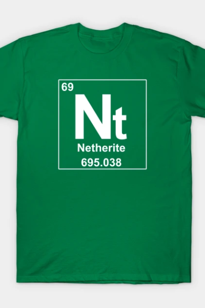 Netherite Periodic Element symbol from Minecraft T-Shirt