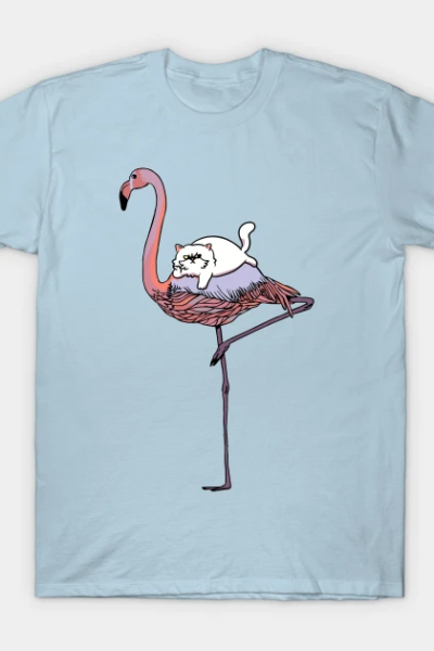 Flamingo and persian cat T-Shirt