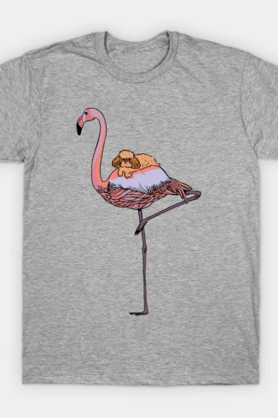 Flamingo and Poodle T-Shirt