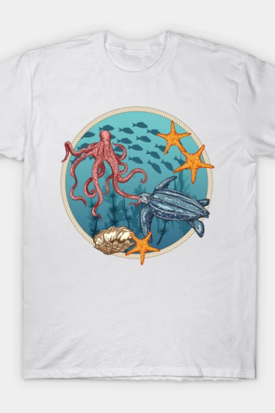 Sea Life Stamp T-Shirt