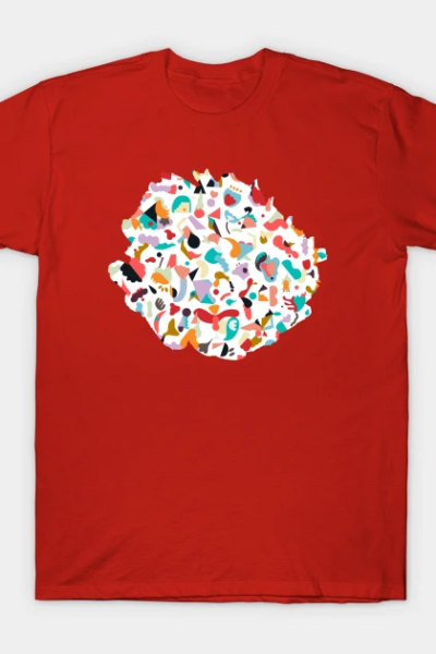Imaginary Animals Red teal T-Shirt