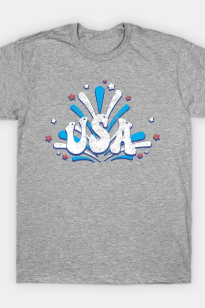 USA US 4th of July Independence Day Patriotic Retro T-Shirt