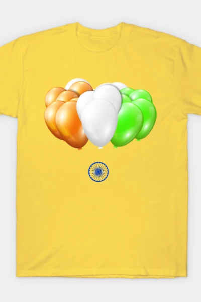 INDIAN INDEPENDENCE DAY WITH BALLONS T-Shirt