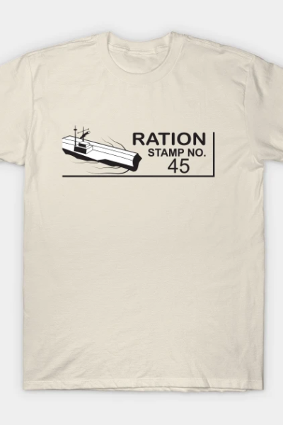 WWII Ration Stamps: Aircraft Carrier T-Shirt
