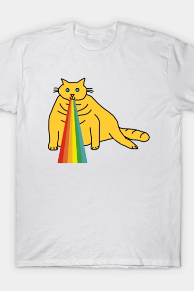 Animals with Rainbow Puke Chonk Cat T-Shirt