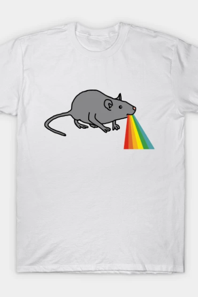 Animals with Rainbow Puke Cute Rat T-Shirt