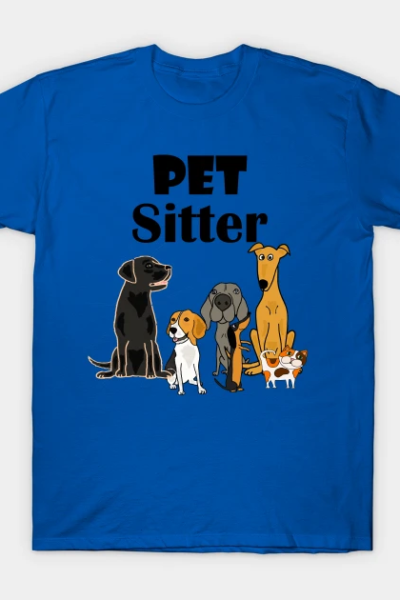 Funny PET SITTER cartoon with Dogs and Cats T-Shirt
